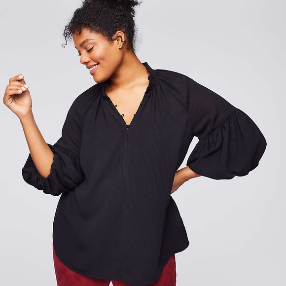 LOFT Tops - NWT LOFT smocked blouse with bishop sleeves!